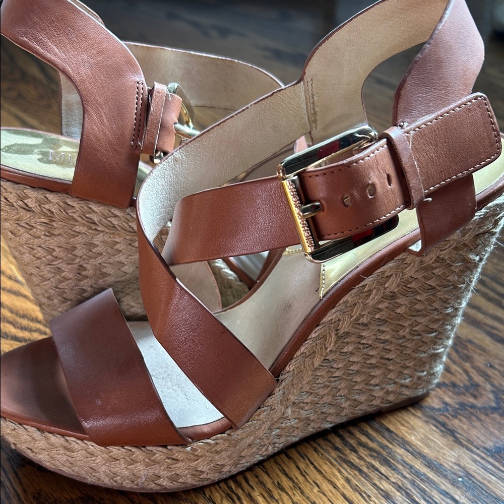 Michael Kors Brown Wedge Sandals
